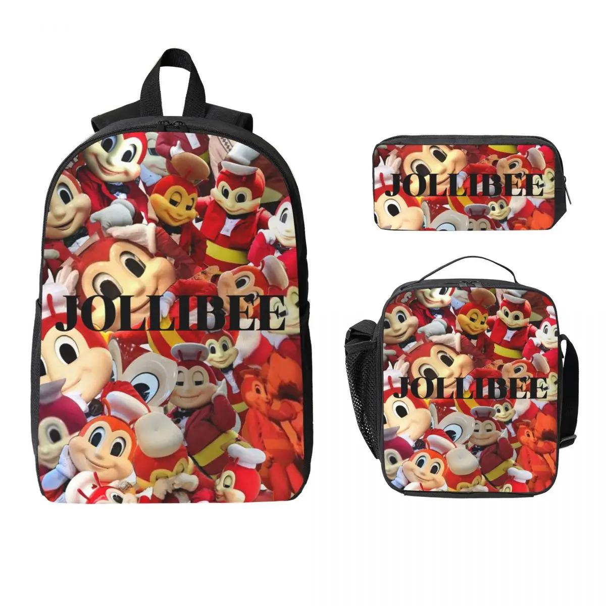 

Jollibee Backpack Student Boys Girls BookBag School Bag Computer Shoulder Bags 3ps Insulated Lunch Bag Pencil Case