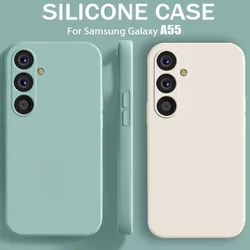 Funda protectora de cámara para teléfono Samsung Galaxy A05 A15 A25 A35 A55 5G, funda de silicona líquida para parejas A 15 4G A55 A25 Global