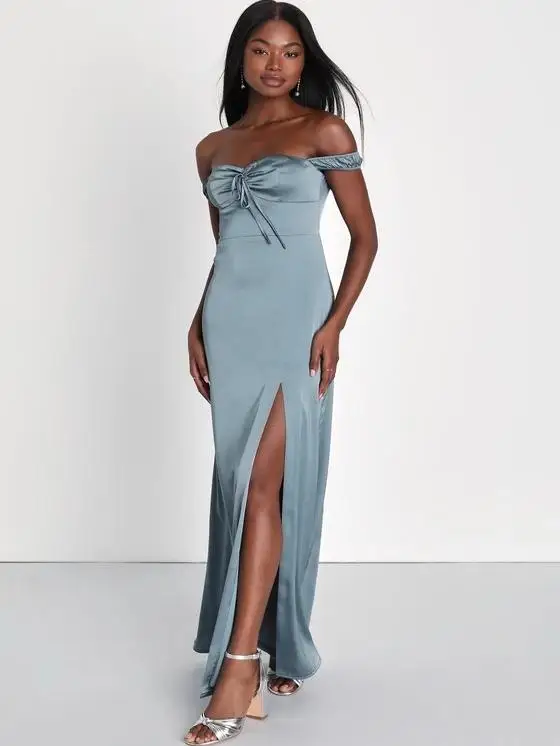 Sexy Glad Satijn Lange Dr DIY Gordel Split Been Verlenging Een-schouder Jurk Ins Sle ort Sve Wrap rond Bodycon Dr