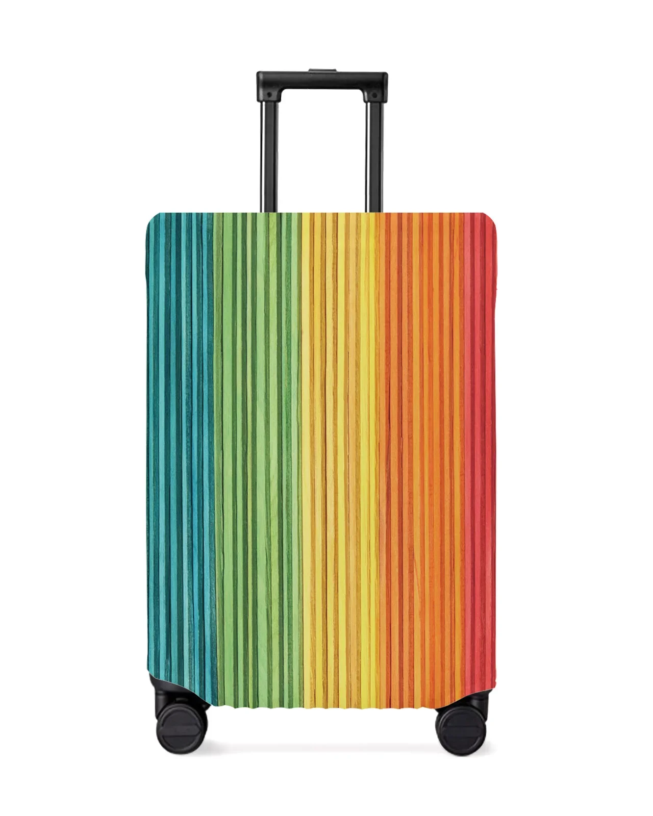 Rainbow Vintage Wood Grain Travel Luggage Protective Cover for Travel Accessories Suitcase Elastic Dust Case Protect Sleeve