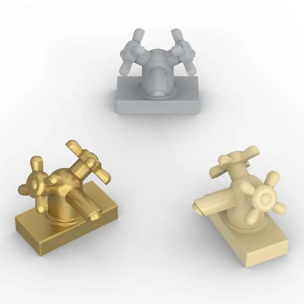 

MOC 10 шт. кран 6936 1x2 с двойными ручками, строительные блоки, смеситель для раковины, образовательные кирпичи, игрушка-головоломка, детский подарок на день рождения