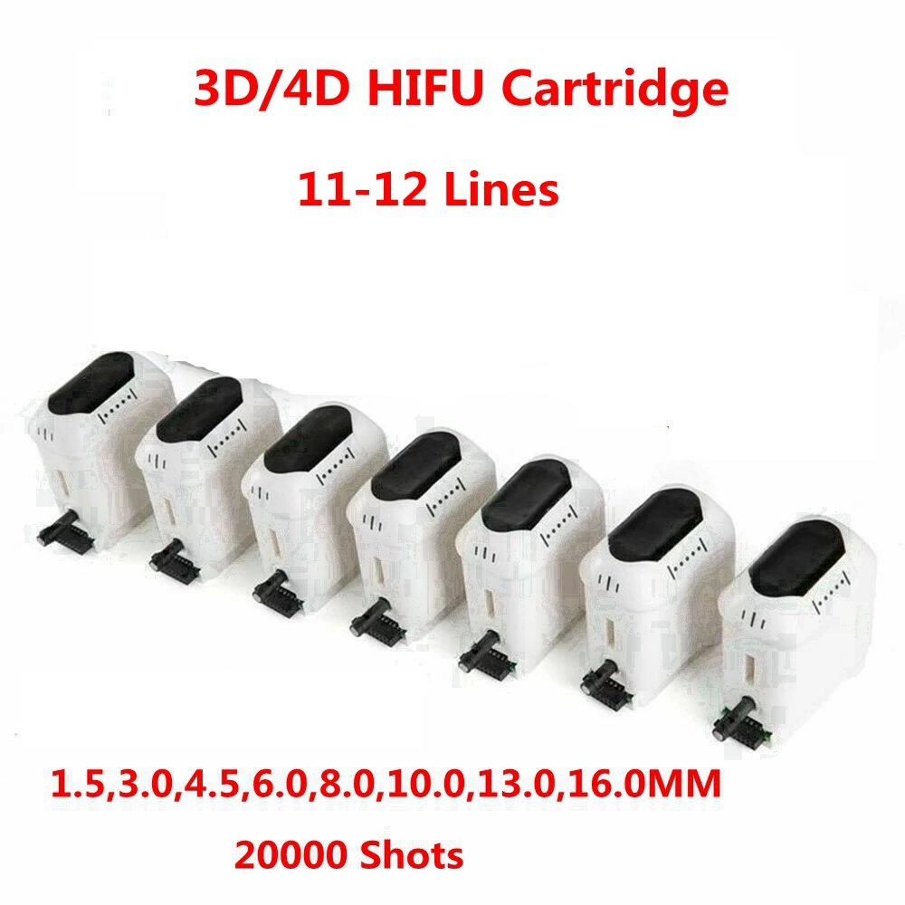 4D HIFU Cartridge 12 Lines 20000 Shots Replacement Consumables Handle for Face Lift Body Slimming Anti-wrinkle Machine