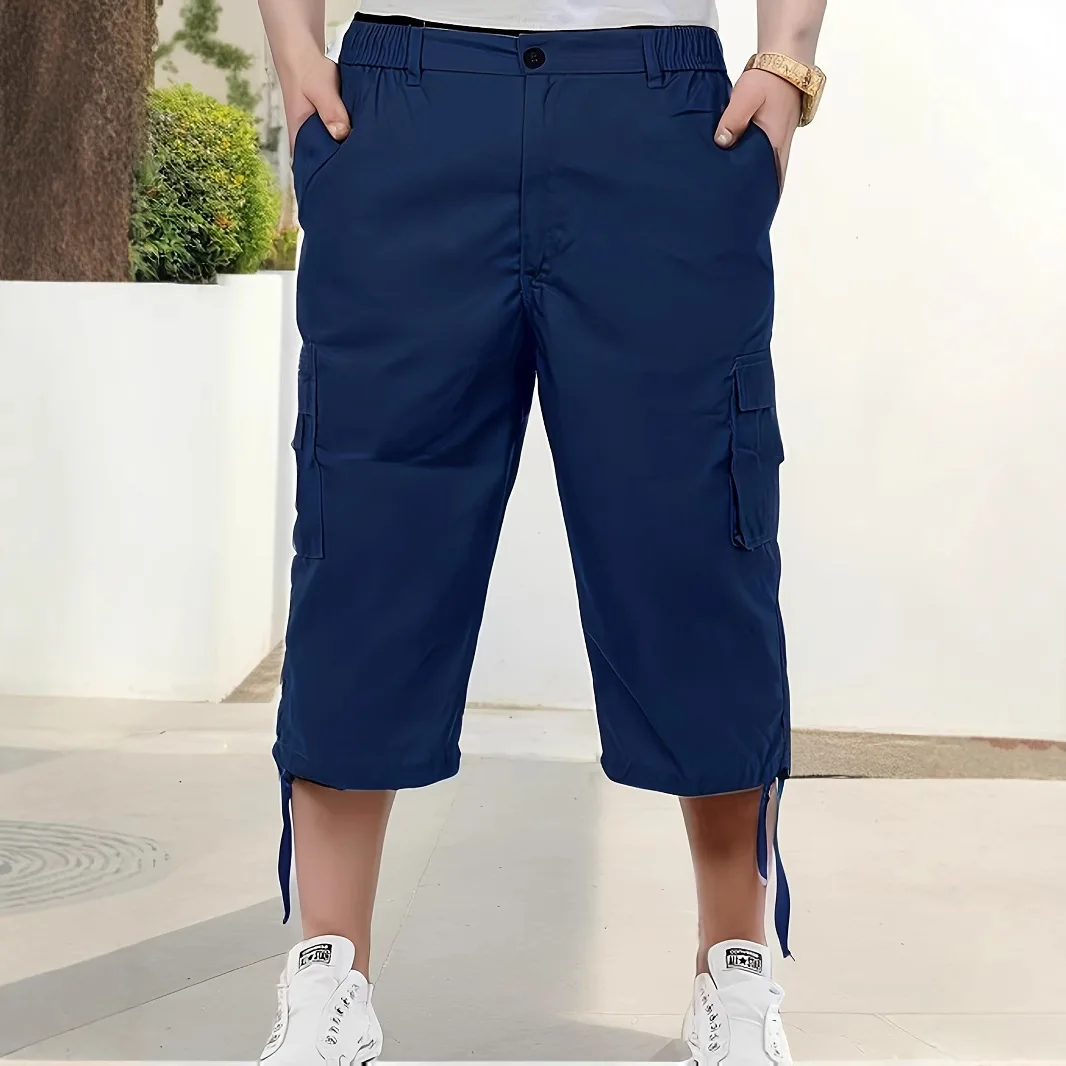 Summer Men's Cargo Shorts Multi Pocket Workwear Shorts Loose Fit Outdoor Casual Shorts Lightweight Utility Hiking Short Pants