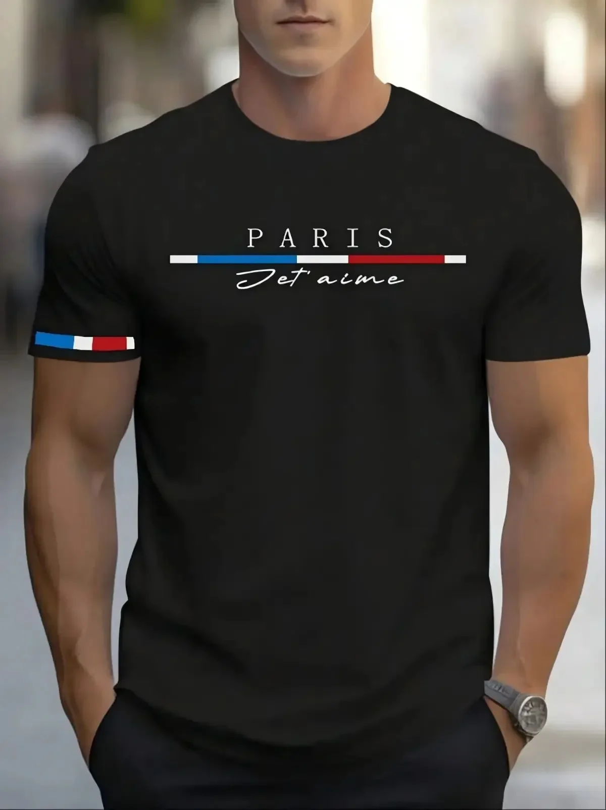 Modisches Herren Sommer Rundhals T-Shirt 3D Buchstaben-Druck Kurzarm Oberteil Atmungsaktives Outdoor-Sportshirt Streetwear Herrenkleidung