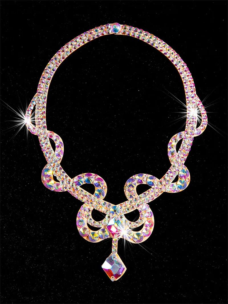 Necklace Collar Choker Ancient Egyptian Costume Belly Dance Jewelry Sparkle Rhinestone Costume Accessory Photography Show Stage