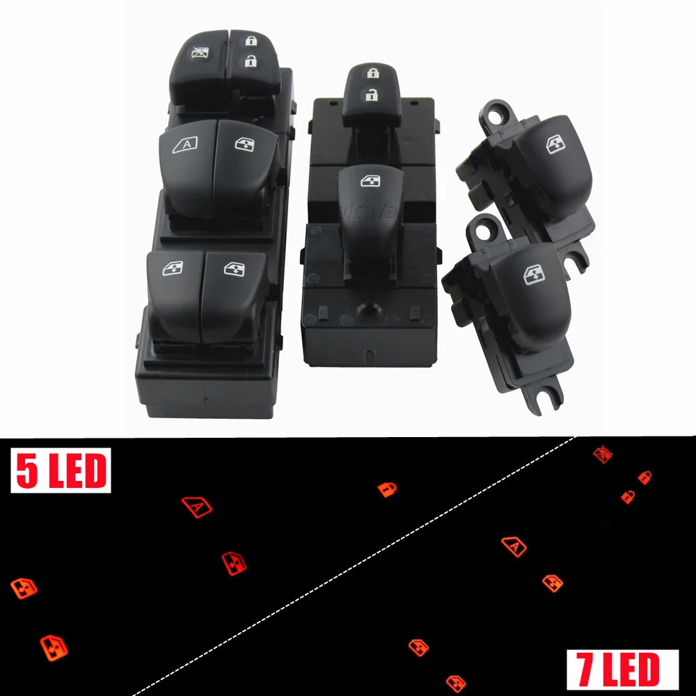 

Power Window Switch Four Windows LED Control Glass Lifter Button For Nissan X-trail T32 Qashqai J11 Serena C26 C27