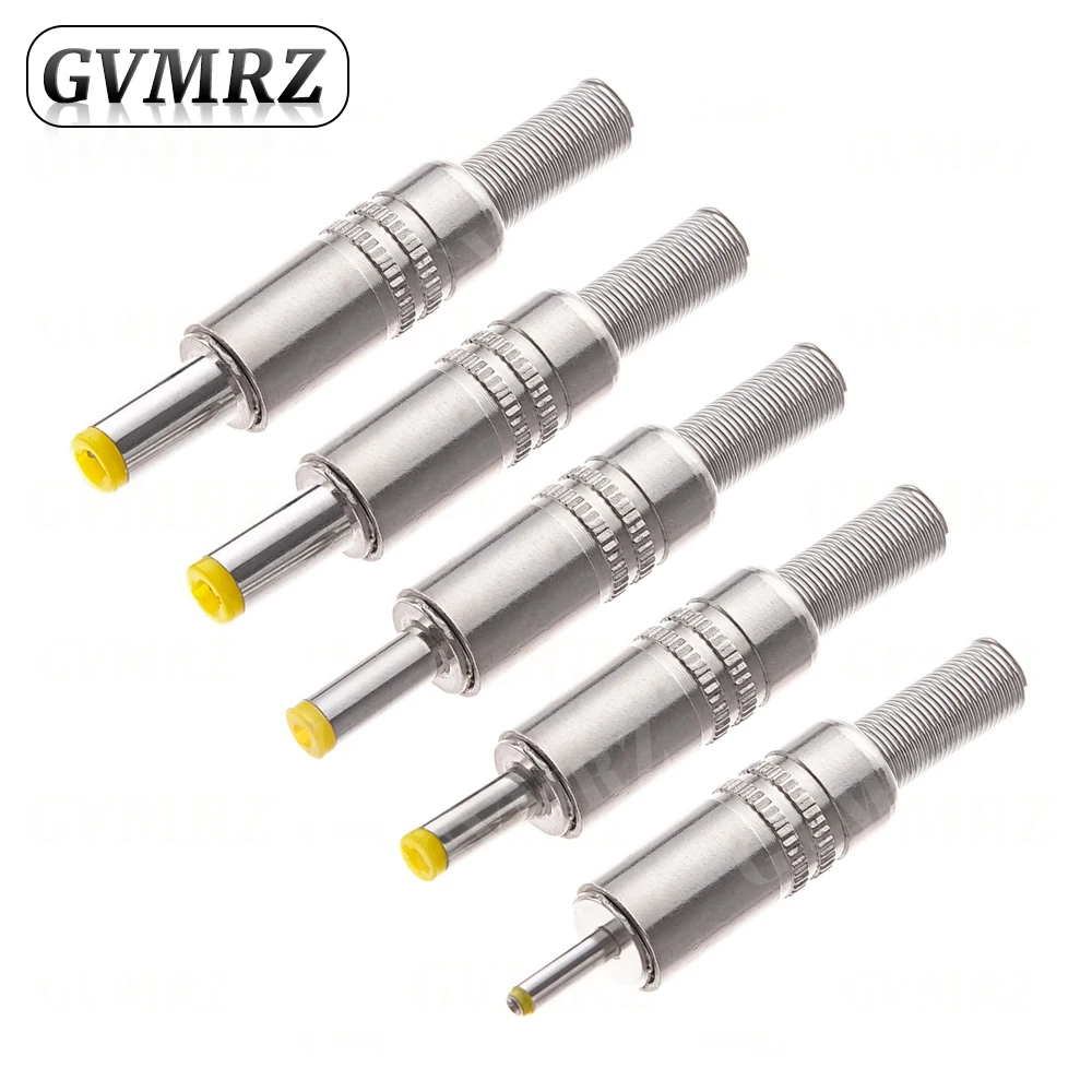 5 قطعة 5.5X2.5 مللي متر 5.5*2.1 مللي متر 4.8*1.7 مللي متر تيار مستمر السلطة جاك ذكر التوصيل موصل معدني محول مع الرأس الأصفر 4.0*1.7 2.5*0.7 مللي متر