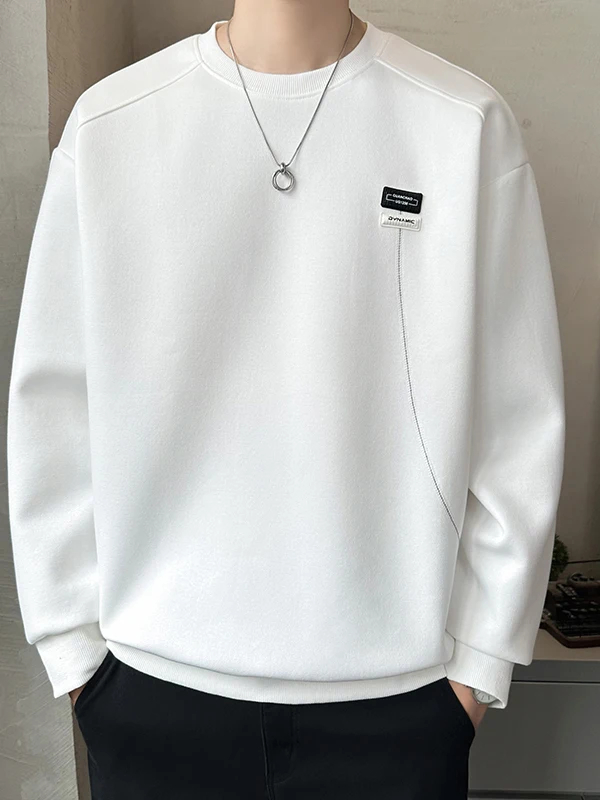 

Spring Autumn American Sle round Ne Men's Sweatirt Boting Bright Line Casual Faionable Youth Sweatirt
