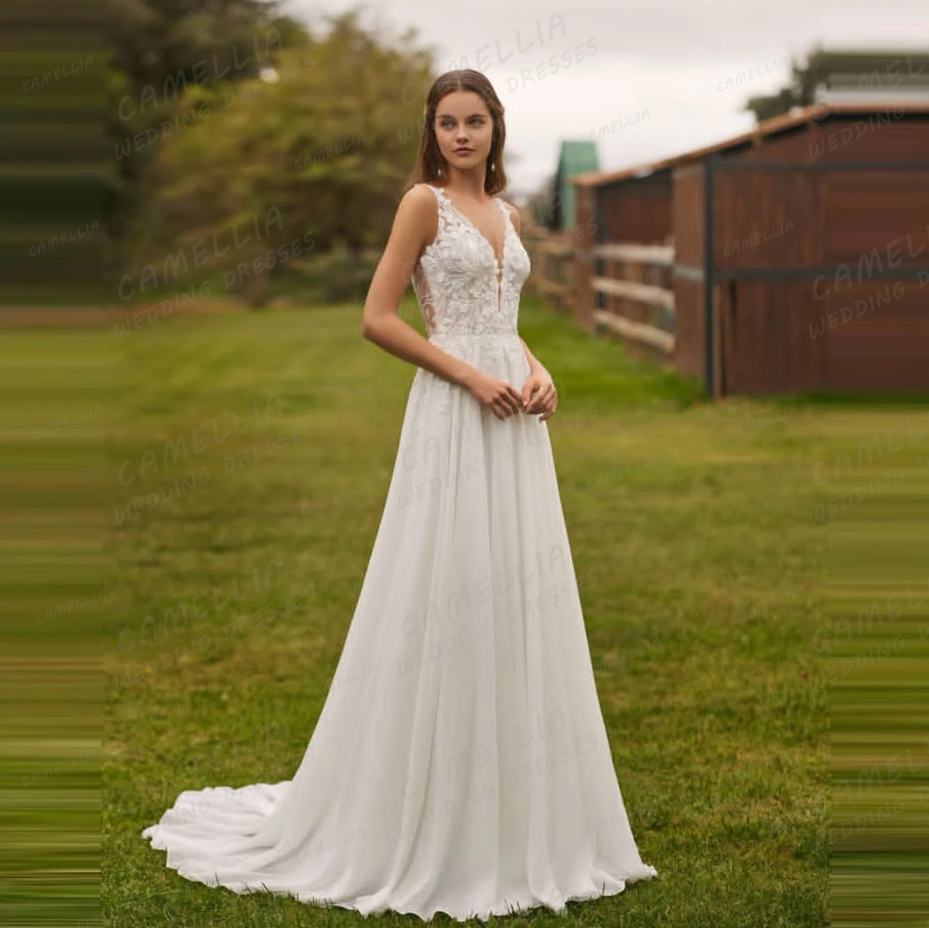 Graceful Wedding Dresses Women's A Line Applique Sleeveless Backless Bridal Gowns 2025 Vestidos Customized فساتين سهرة