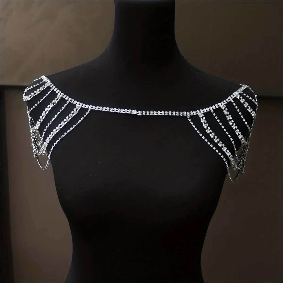 Hot selling fashion Back Chain Multi-layer Rhinestone Tassel Shoulder Chain Nightclub Party Sexy Sparkling Crystal Body Chain