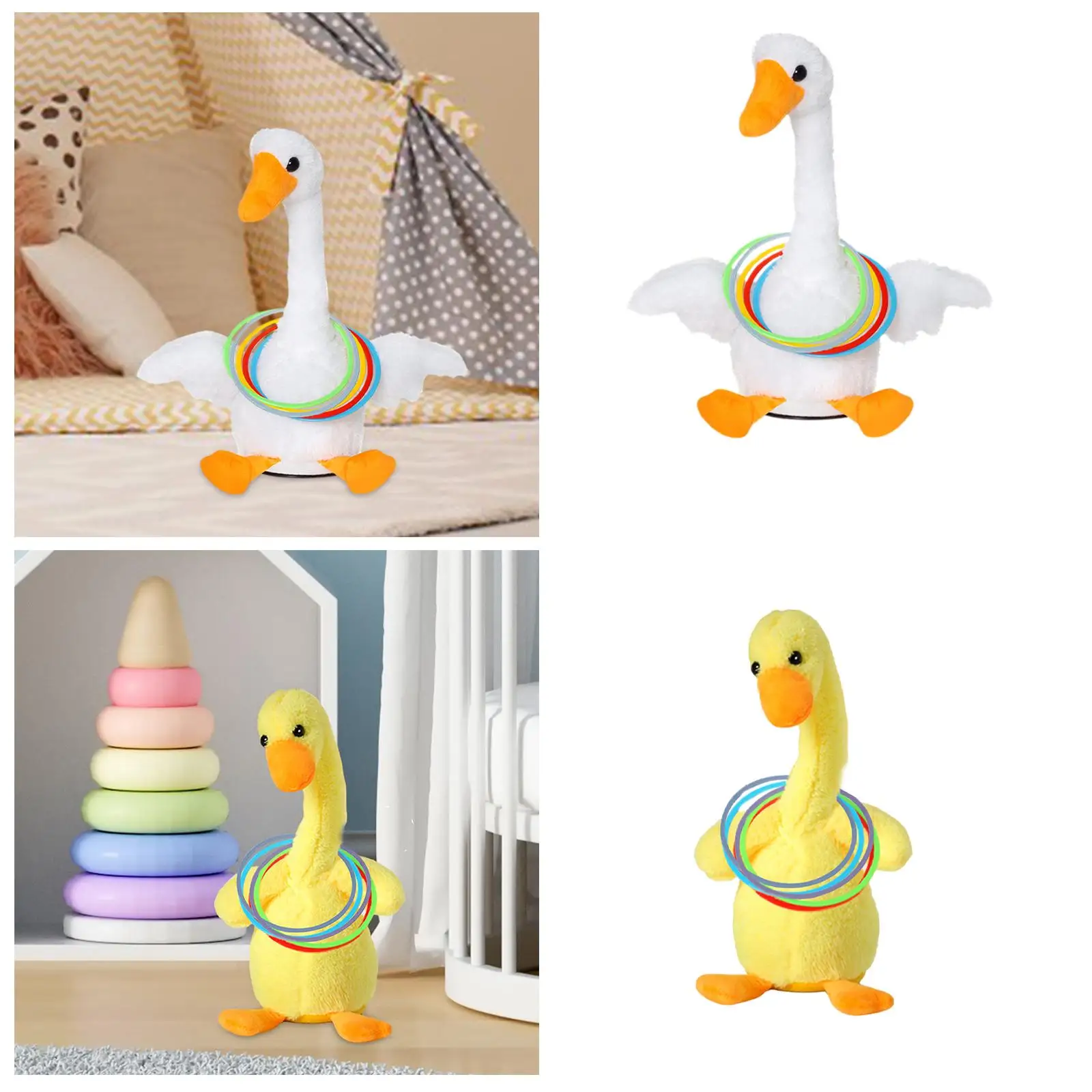 Goose Toss Toy Develop Intelligence Singing Dancing Wiggly Toy Portable Lovely Electric Goose Plush Toy for Boys and Girls