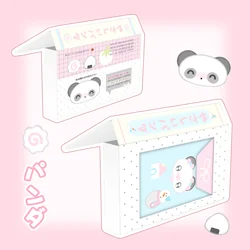 ワカワカ-パンダ収納コンテナ、アート、DIYクラフト、アルバム、ジャーナル、プランナー用のかわいいボックス