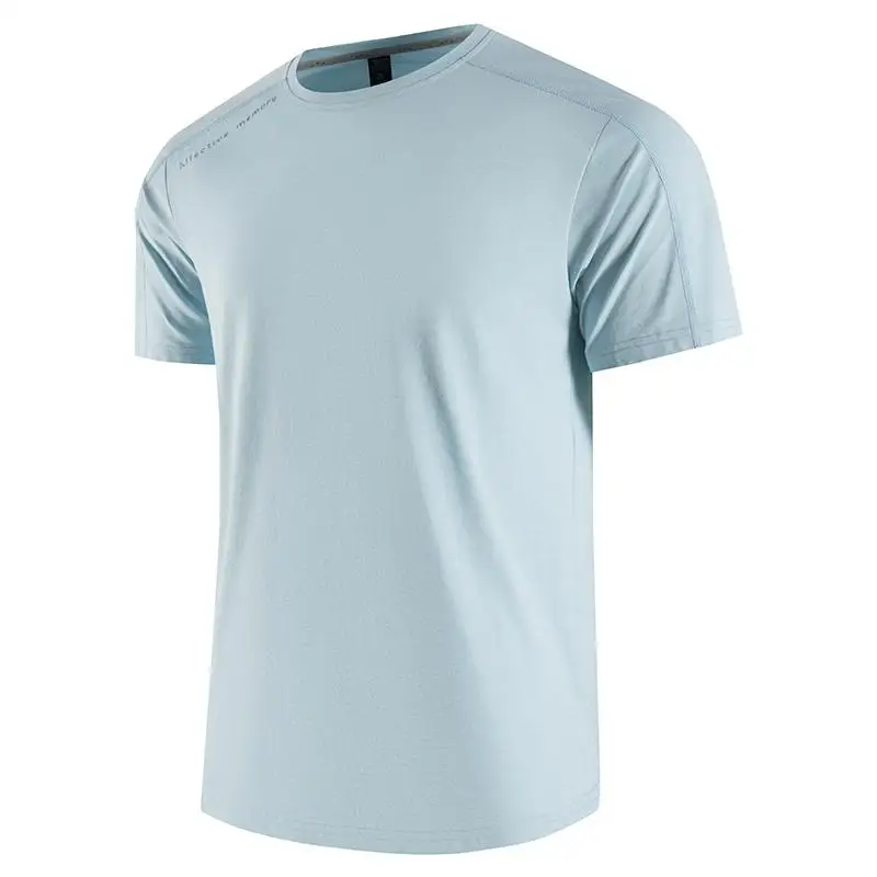 

Men's quick drying sports T-shirt summer breathable short sleeved loose casual fitness running top