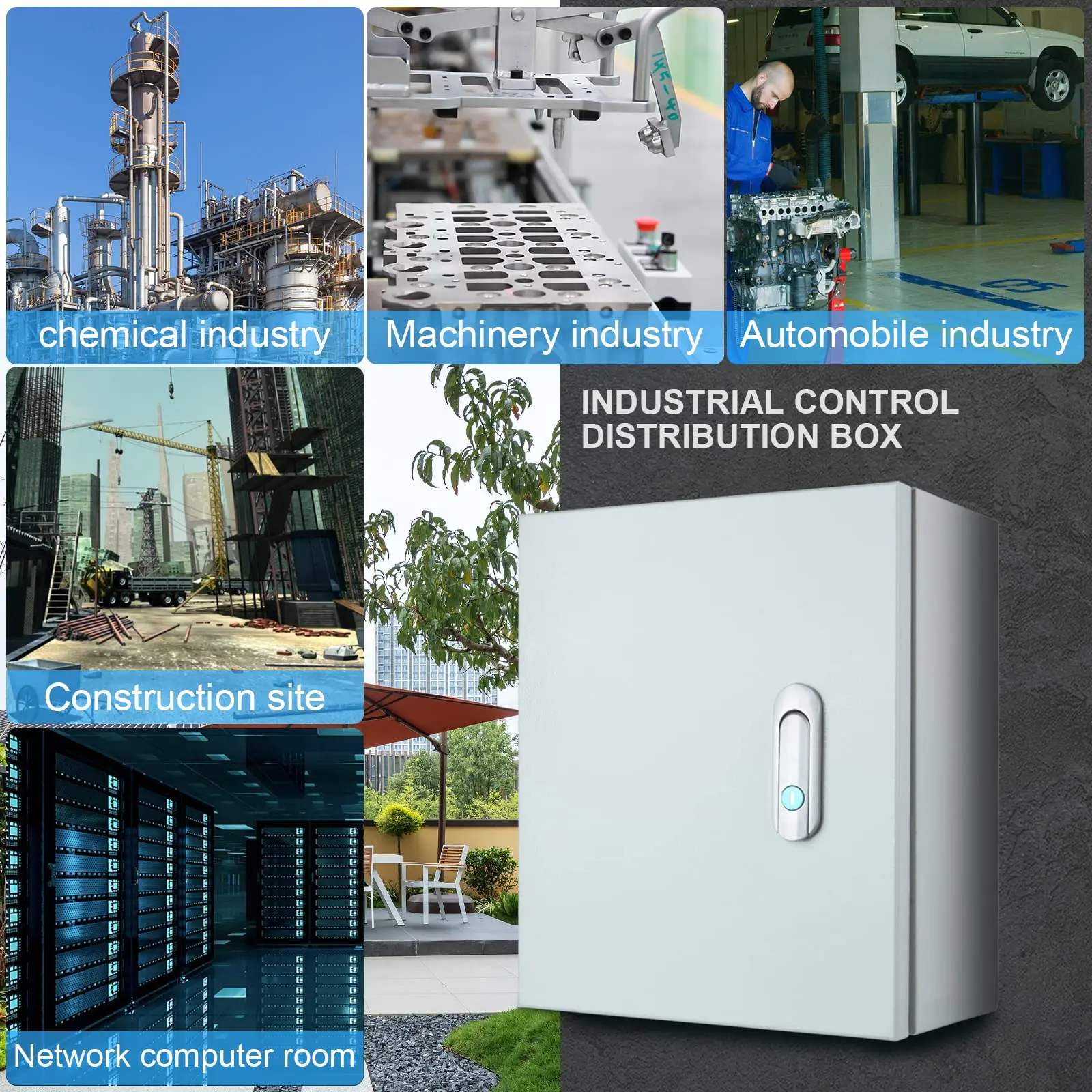 Cold Rolled Steel Box IP65 Waterproof Electrical Distribution Box Electrical Lock Cabinet Outdoor Junction Control Metal Box