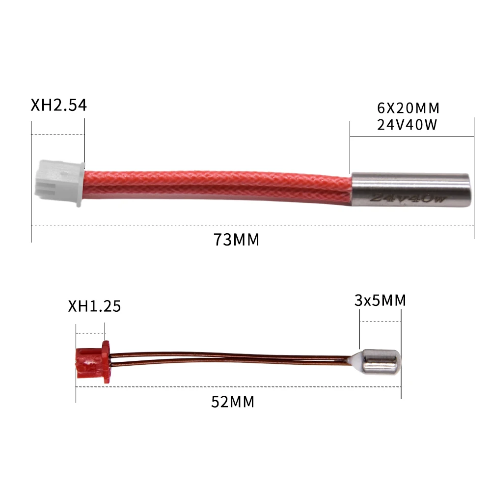 24V 40W Cartridge Heater High Temperature 300°C NTC100K Thermistor Heating Rod for Sprite Extruder Ender 3 S1 3D Printer Parts view 6