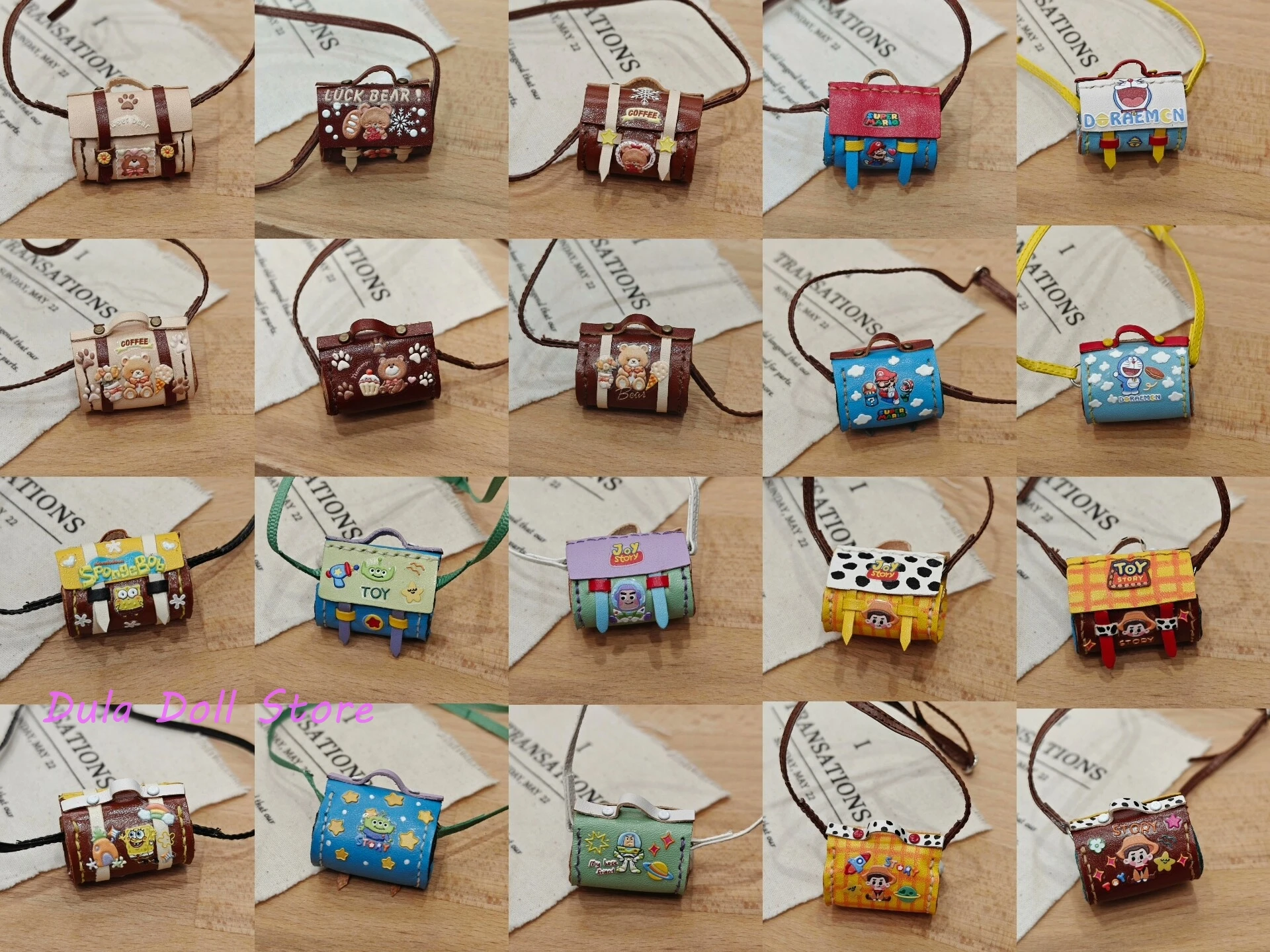 

2026 Dula Doll leatherCute cylindrical shoulder bag for Labubu ZSiga Blythe Landoudou Landazz ob24 ob22 Doll Accessories