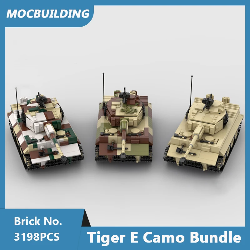 

MOC Building Blocks Tiger E Camo Bundle Tank Model DIY Assembled Bricks Creative Educational Collection Xmas Toys Gifts 3198PCS