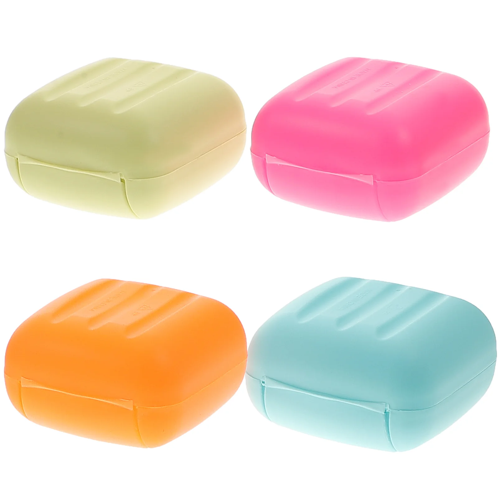 

4Pcs Portable Soap Box Compact Travel Sealed Container with Safety Lid Non-Slip Bottom for Camping Gym Bathroom Use Lightweight