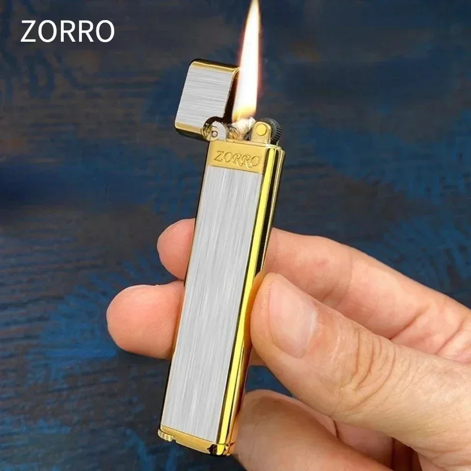 New ZORRO High-grade Keroseine Lighter Mini Light Metal Cigarette Lighter Wheel Windproof Lighter Portable Grinding   Men's Gift