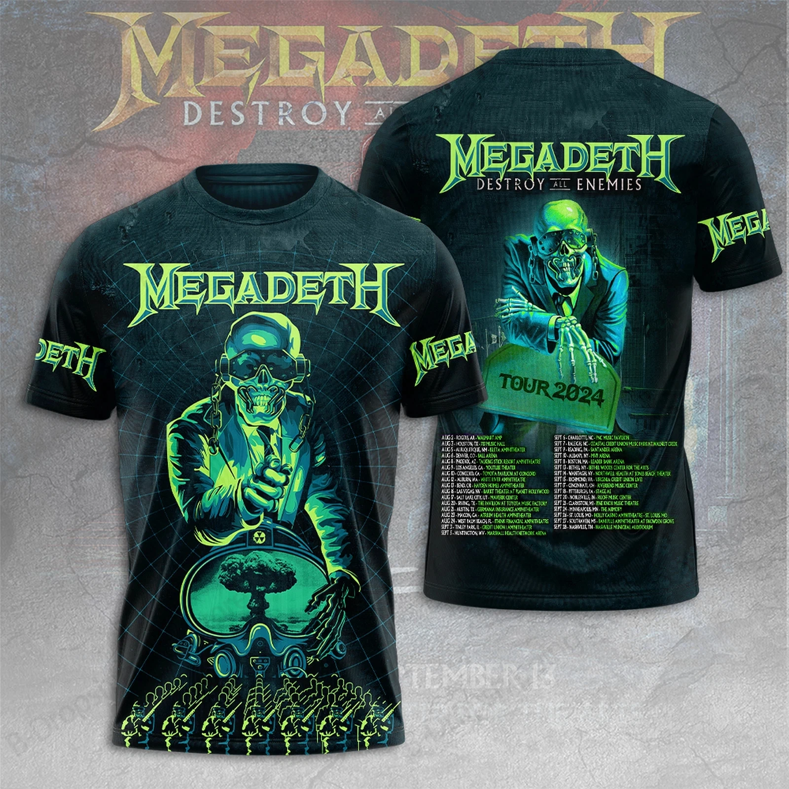 Megadeth Rust 3D All Over Print Tshirt Men Women Fashion T-shirt Sports T Shirt Summer Short Sleeve Tops Tee Clothes Heavy Metal