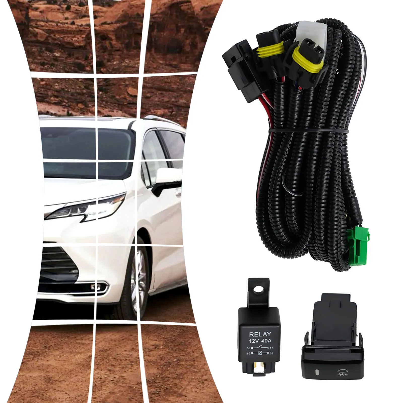 Brand New.high Quality Wiring Harness Button Switch ABS Plastic + Pvc Connector Direct Installation Durability