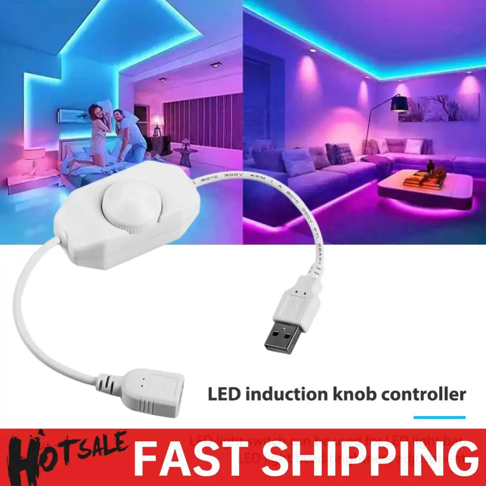 

DC 5V Stepless USB Manual Knob LED Dimmer Switch Controller for LED Strip Light