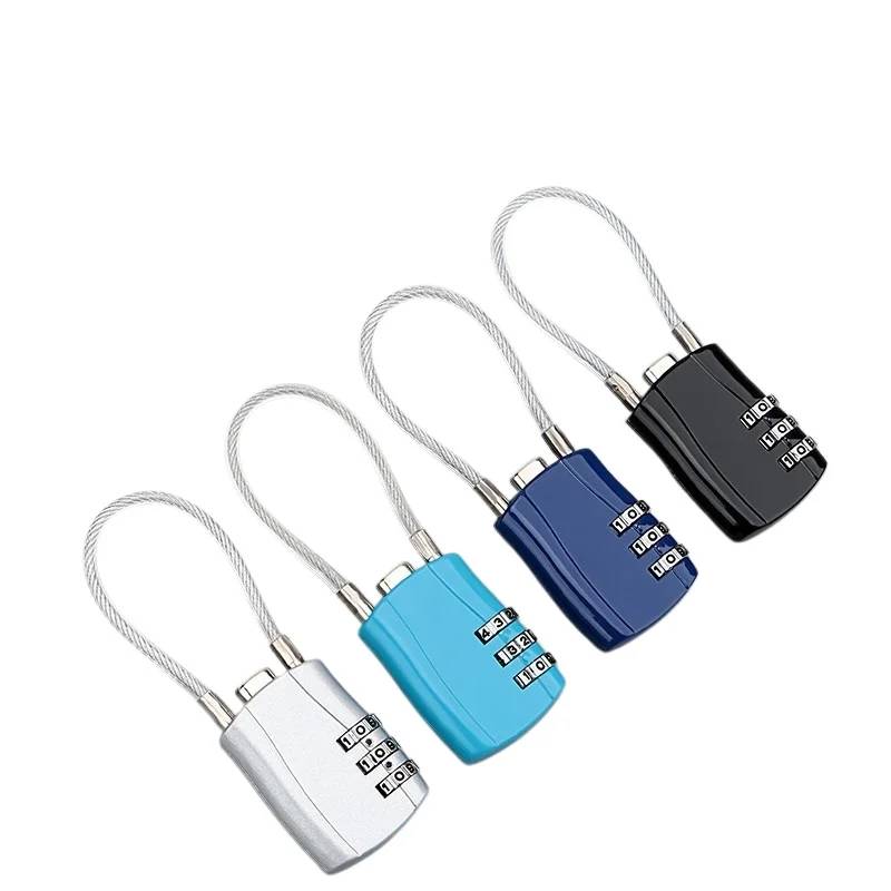Steel Wire Lock Rope Lock Combination Lock Student Dormitory Locker Suitcase Helmet Anti-Theft Waterproof Household Use