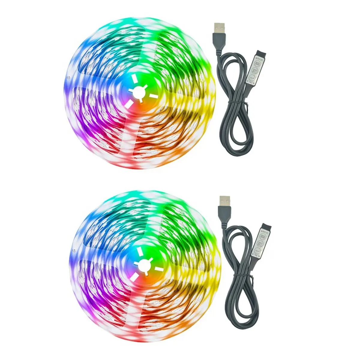 

ABCD 2pcs Led Light Strip 39.37inch USB 5v 5050rgb Waterproof Integrated Light Strip Smart Tv Background Light