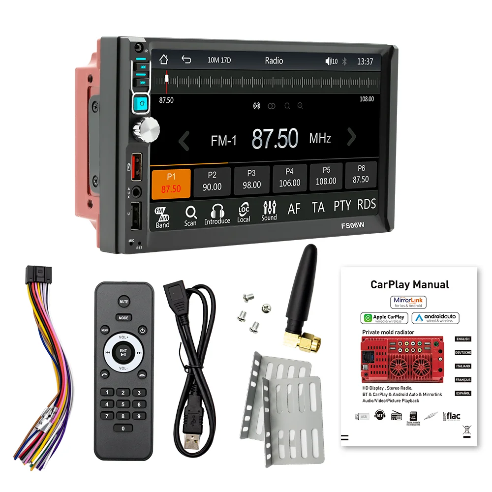 

Car Player MP5 Portable DVD Player 7" Screen, Support CD/DVD/SD Card/USB, Remote Control LANTSUN FS06W