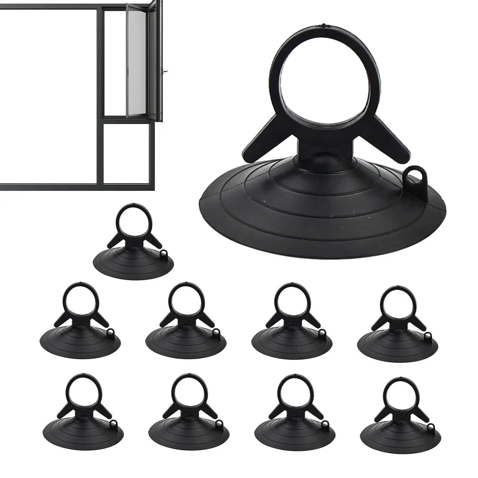 10 PCS Automotive Interior Car Sunshade Suction Cup Pull Ring Dovetail Suction Cup Diameter 45mm PVC Rubber Plastic Suckers Hook