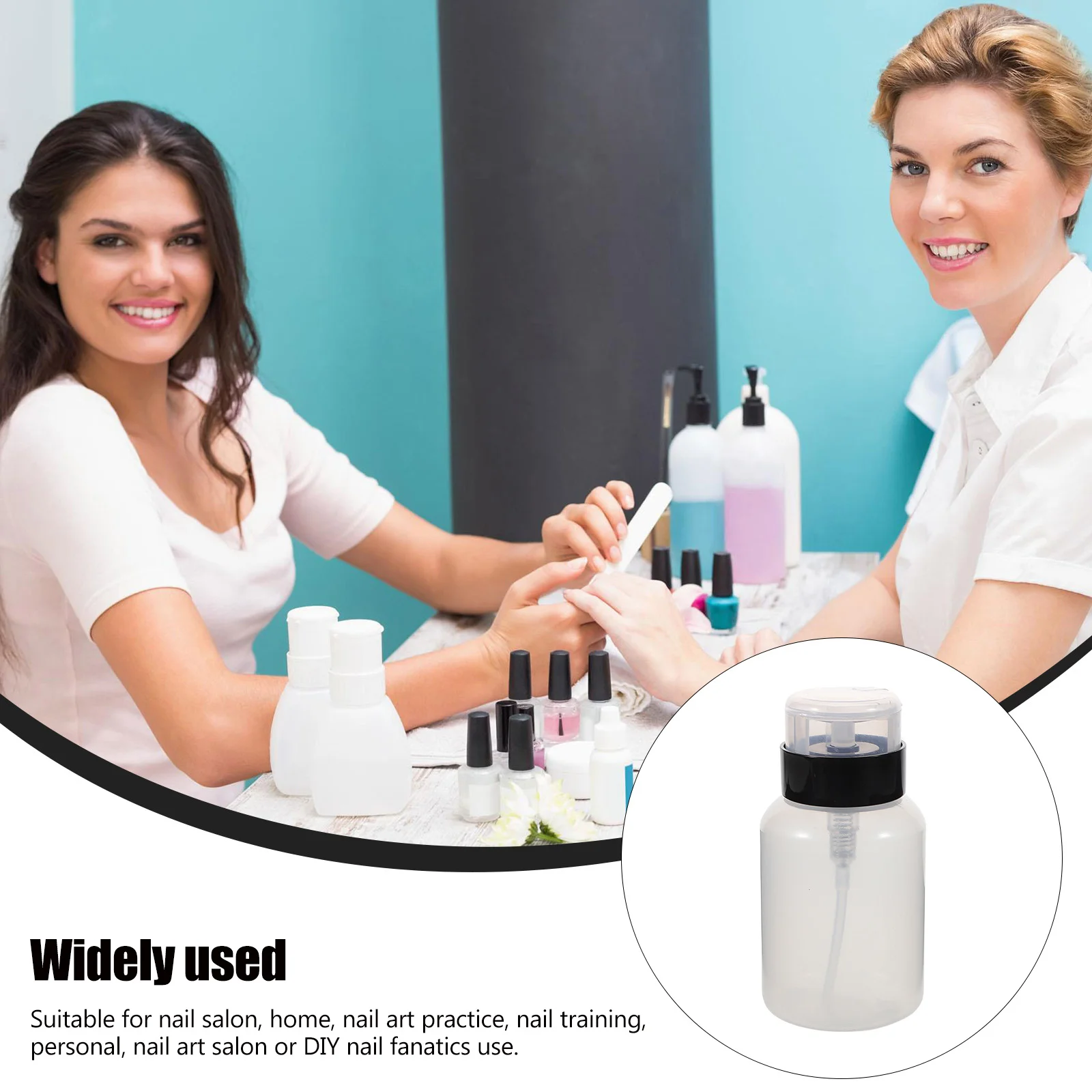 200ml ブラックヘッドロックボトル マニキュアリムーバー ポンプディスペンサー 空ボトル プッシュダウンポンプボトル サロン 家庭用 液体用