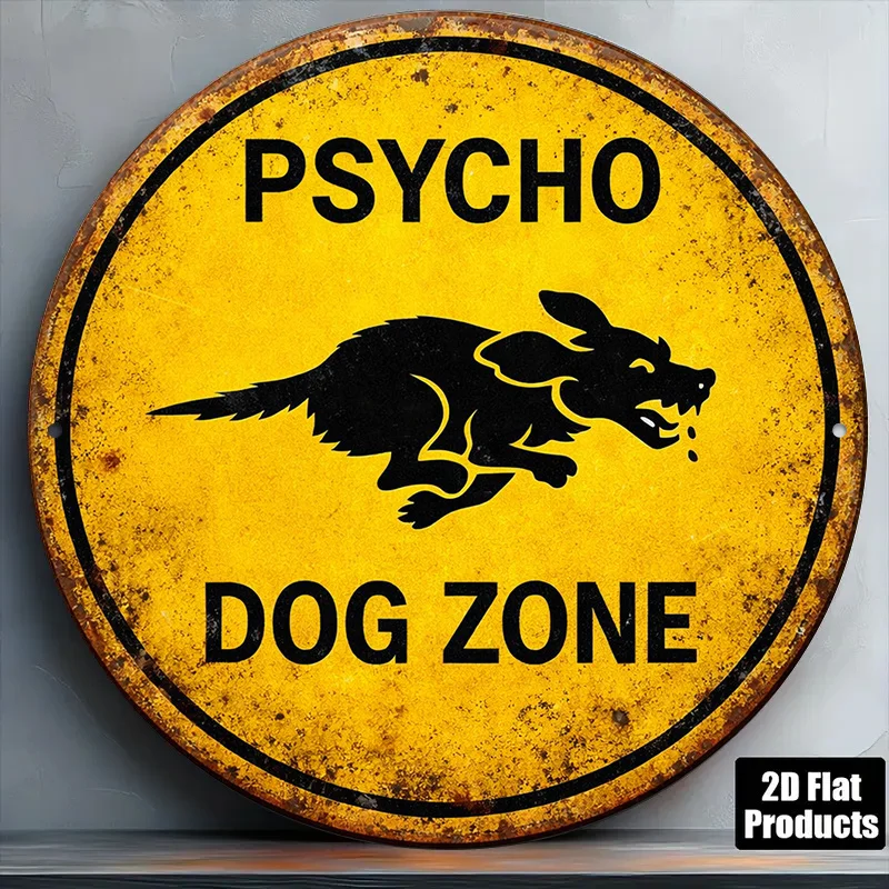 2D Flat - 1pc 8*8In/20X20Cm 2D Flat Round Sign, Retro Plaque about 