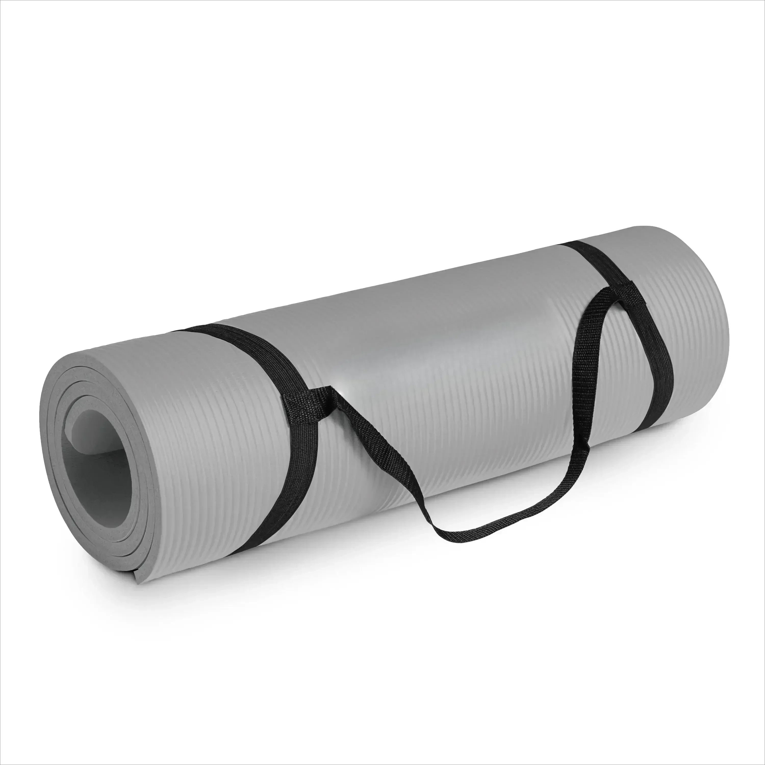 

Коврик для упражнений высокой плотности с ремнями, коврик для йоги, оборудование для фитнеса, прочная конструкция, серый. 68,11 x 24,02 x 0,50 дюйма
