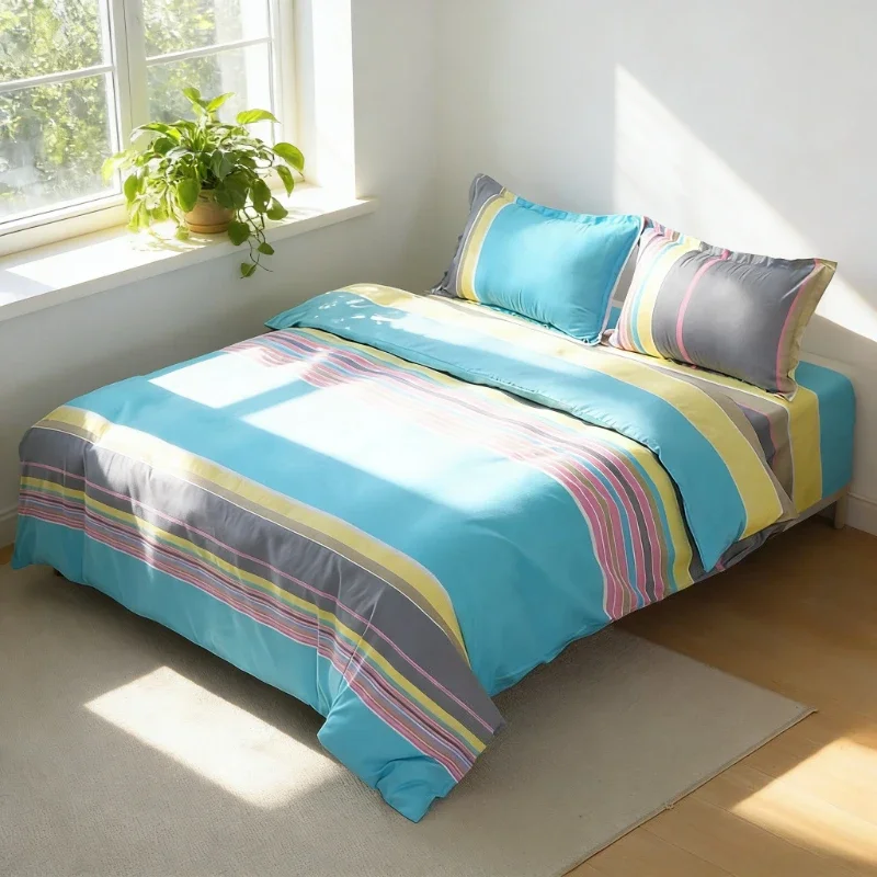 Ins Style Printed Duvet Cover Set for Student Dormitory Home UseFashionable and Trendy Design 150x200x230cm