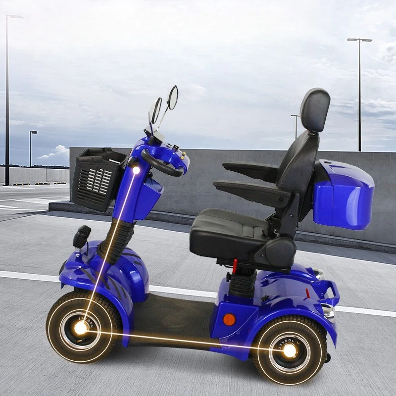 เบรกแม่เหล็กไฟฟ้าสกู๊ตเตอร์สันทนาการไฟฟ้าสี่ล้อสําหรับผู้ใหญ่ในครัวเรือน