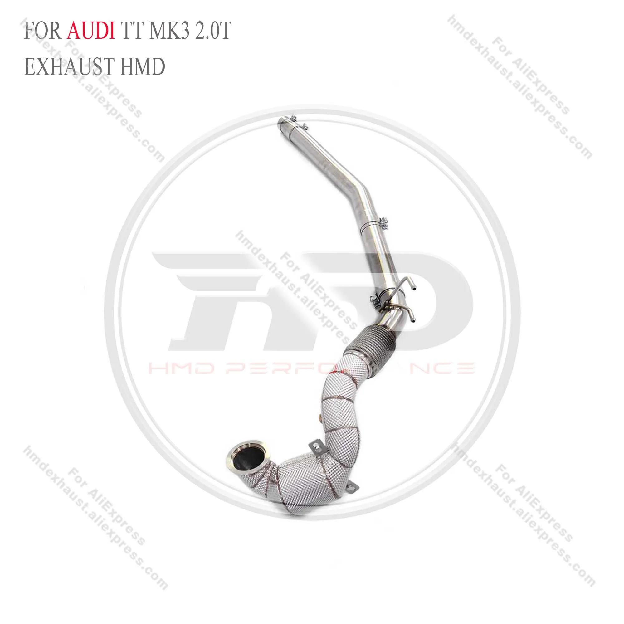 HMD Exhaust Downpipe for Audi TT MK3 Car Accessories With Catalytic Converter Header Without Cat Pipe