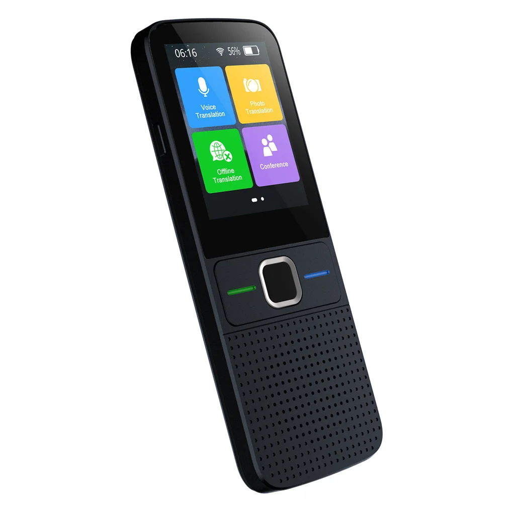 

Языковой переводчик, двусторонняя голосовая камера, точный переводчик в реальном времени, цифровые аксессуары для бизнеса, черный цвет
