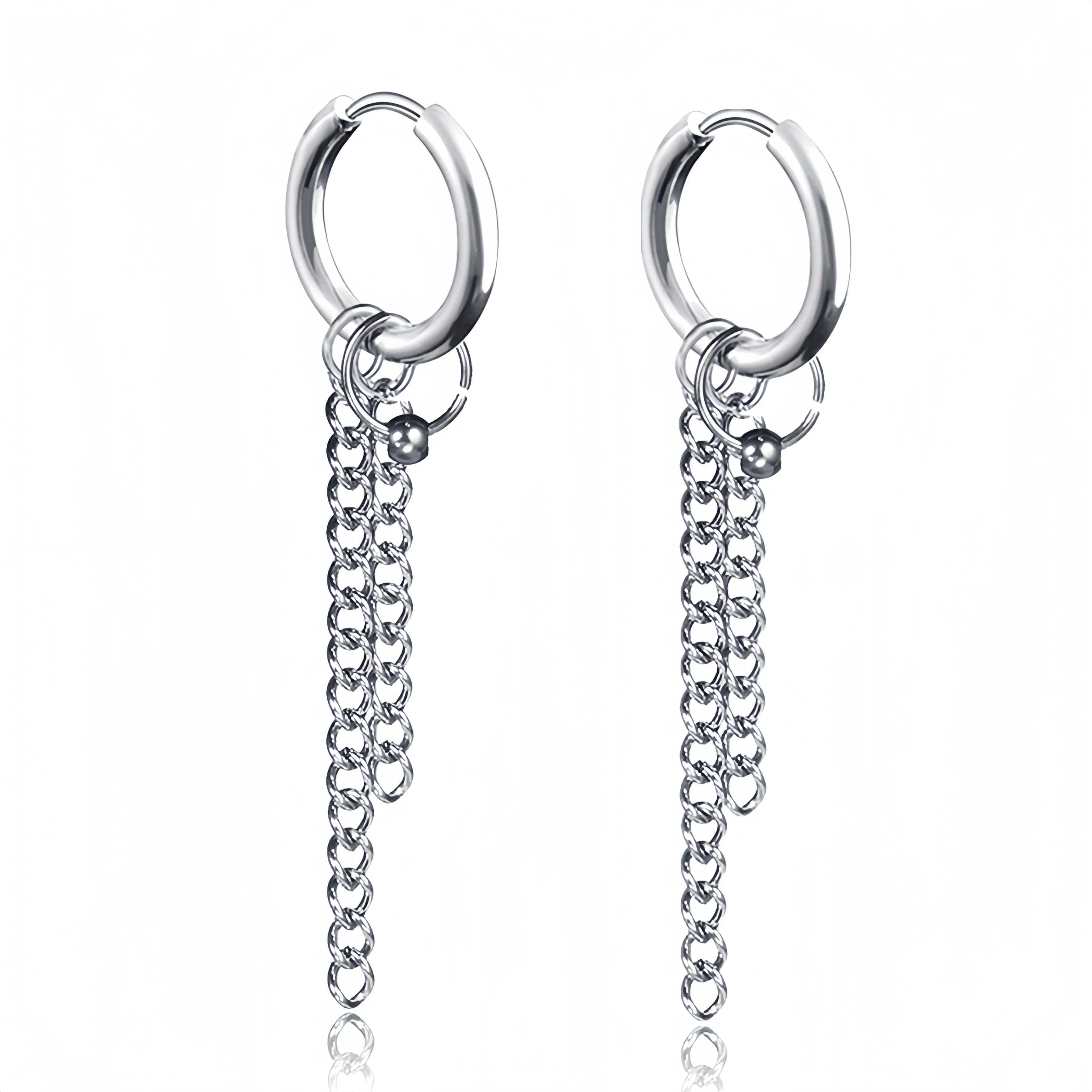 Lange hängende Kreuze Blätter Anhänger Creolen Frau Ohrringe Mann Vintage Edelstahl Hip Hop Ohr Piercing Schmuck Zubehör