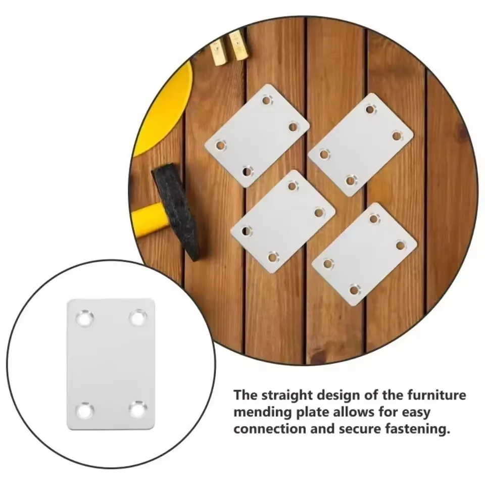 10Pcs Stainless Steel Angle Code Fixing Bracket Iron Plate for Furniture Quick Links