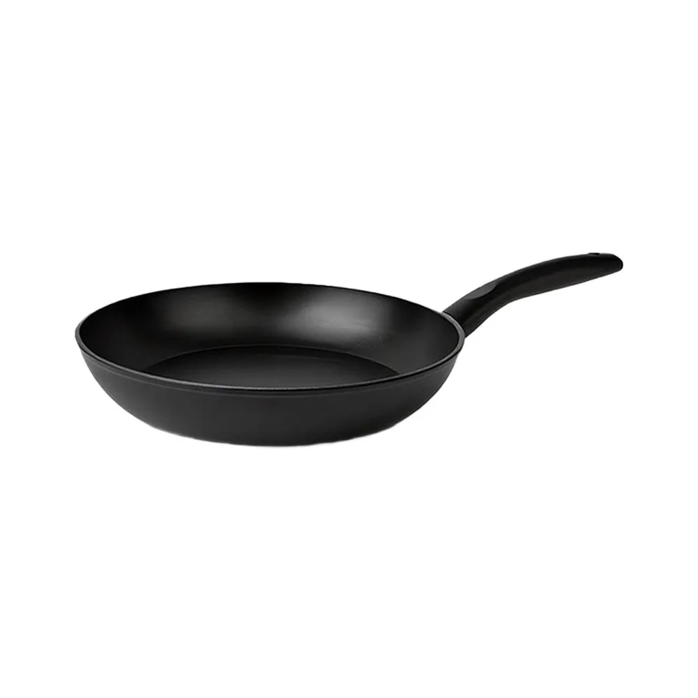 Black Cast Iron Flat Skillet 36.5 cm x 20 cm x 4 cm with Layer Composite Base for Gas Induction Electric Ceramic Cooktops