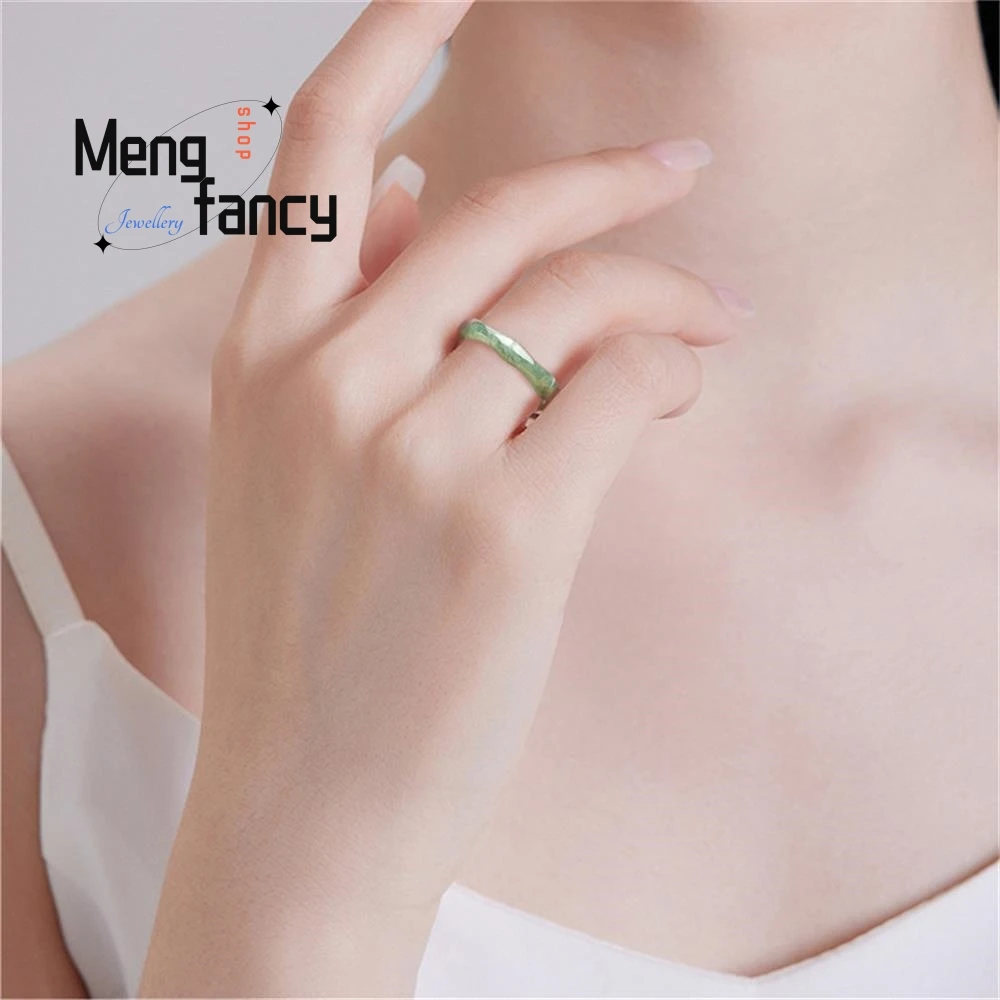 الطبيعية A-الصف الجاديت الخيزران المشتركة المستمر الارتفاع ثلاثي الأبعاد اليشم الدائري رائعة زوجين الفاخرة جودة الأزياء والمجوهرات