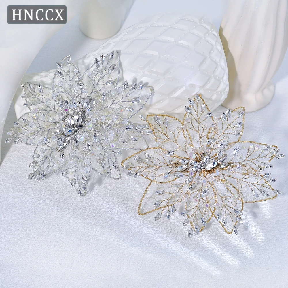 

Изысканные женские заколки для волос YouLaPan ручной работы с имитацией цветов и стразами, элегантный свадебный головной убор HP217