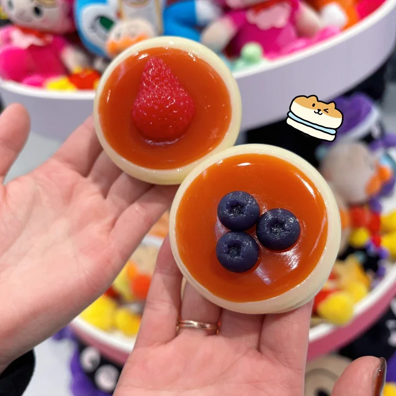 Taba Squishy Cream Blaster Cake Strawberry Blueberry Soufflé Sensory Fidget Toys Anxiety Relaxation Slow Rebound Squeeze Gifts