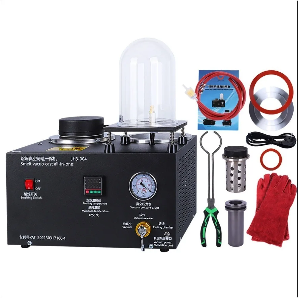 Jewelry Casting Machine Vacuum and Melting Equipment Refining Precious Metal Jewelry Casting Tool 3kg 220V/110V 1750W