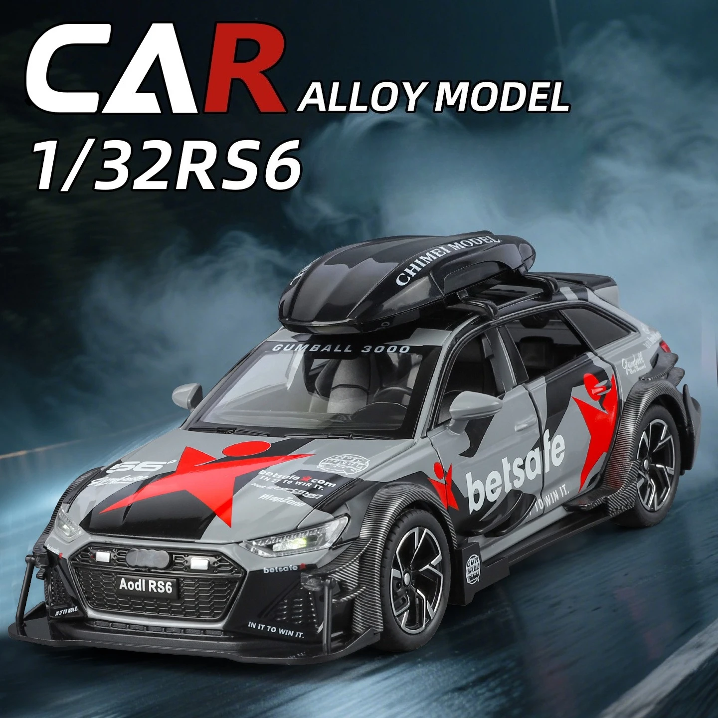 1:32 RS6 المسار طبعة سبيكة سيارة رياضية نموذج التراجع الصوت والضوء هدايا حفلات الأطفال الصيف مخيم الهدايا دييكاست سبيكة