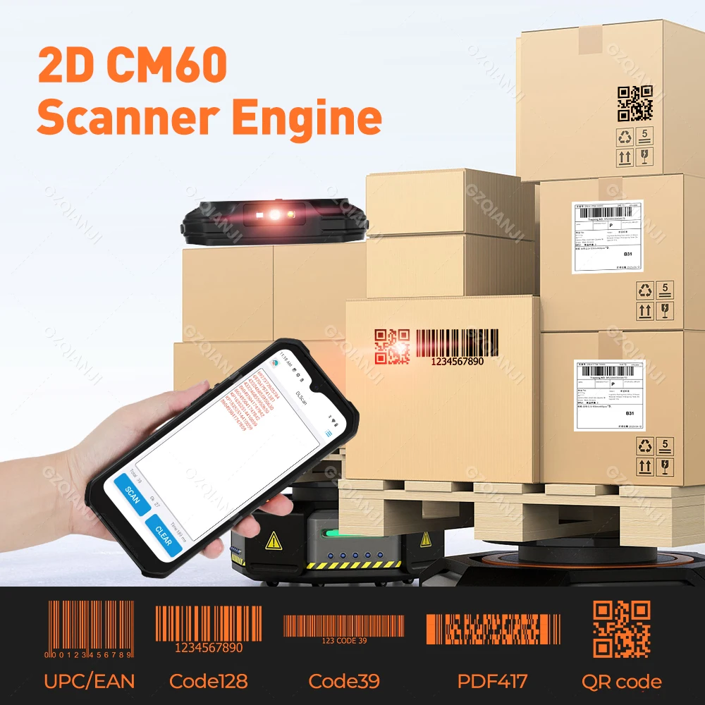 Imagem -03 - Robusto Coletor de Dados Industrial Barcode Scanner Leitor para Armazém Alto Desempenho 5g 2d Pdf417 6g Mais 128g Android 11 Pda Ip67