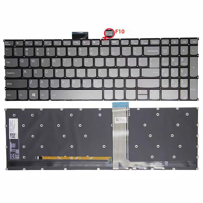 （Gray)  US Layout Keyboard Replacement For Lenovo Yoga Slim 7-15ITL05 7-15IIL05 7-15ITL5 7-15imh05