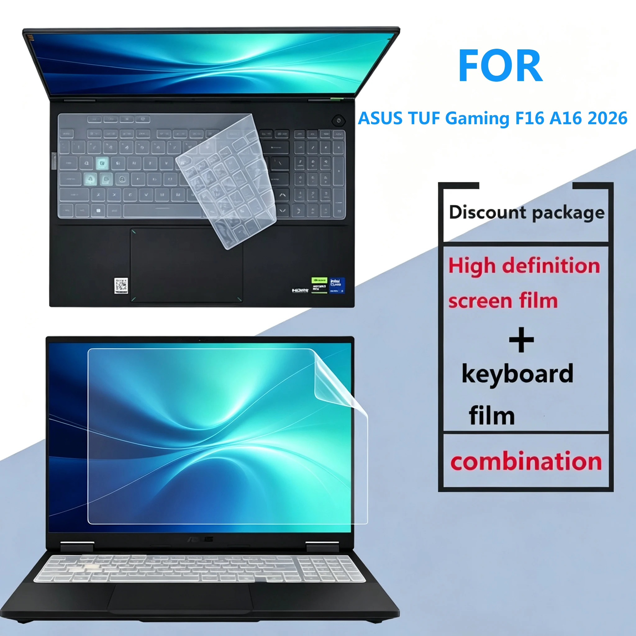 for 2026 ASUS TUF Gaming F16 A16 screen protector 16 inch laptop keyboard membrane FA608 HD tempered membrane anti-peep membrane