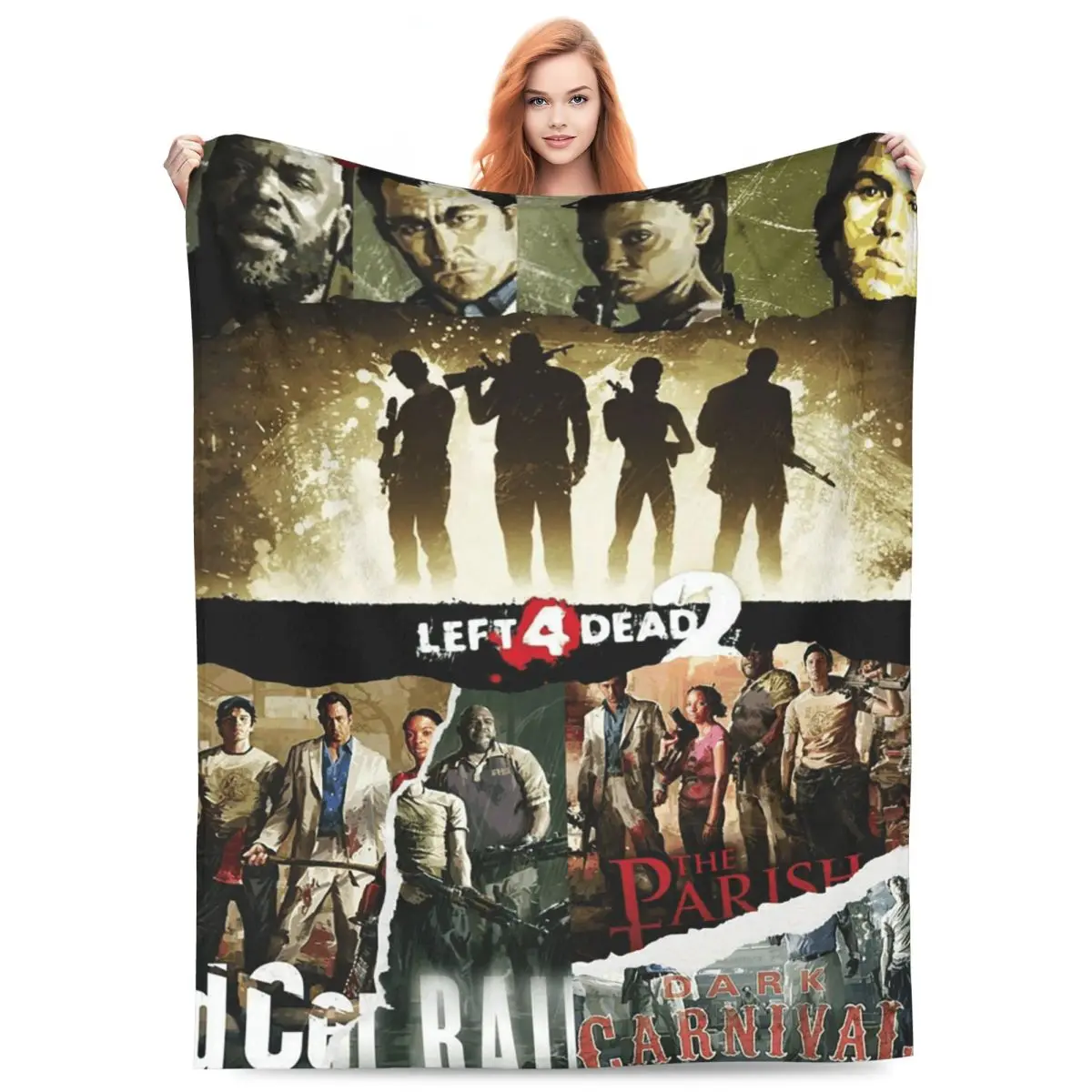 Left 4 Dead 2 Valve Zombie Shooter Video Game Blanket Fleece Sofa Throw Blanket for Couch Bedding Travel Throws Bedspread Quilt