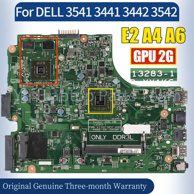 

13283-1 For DELL 3541 3441 3442 3542 Laptop Mainboard E2 A4 A6 216-0841084 2G 0M3RN1 0N7GMF 100％ Tested Notebook Motherboard